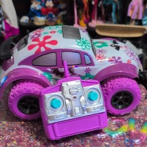 Floral Remote Control Car - Purple and White